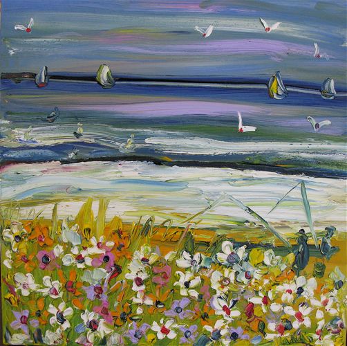 Beach Daisys 2  16in x 16in