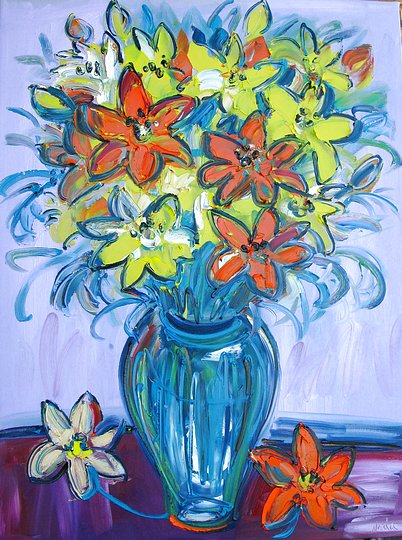 Tiger Lillies on Lilac 1m x 76cm