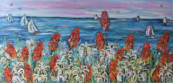 Red Hot Poker and Lilies Vista 2.5m x 1.1m